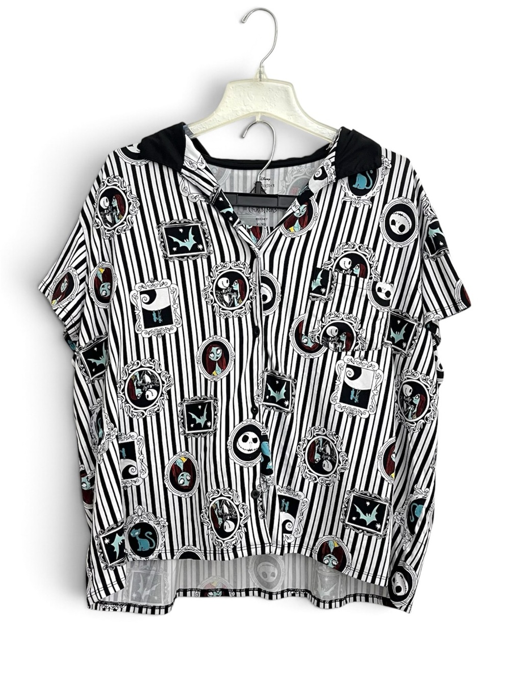 Nightmare Before Christmas XL Black & White Pajamas Top and Bottom Set